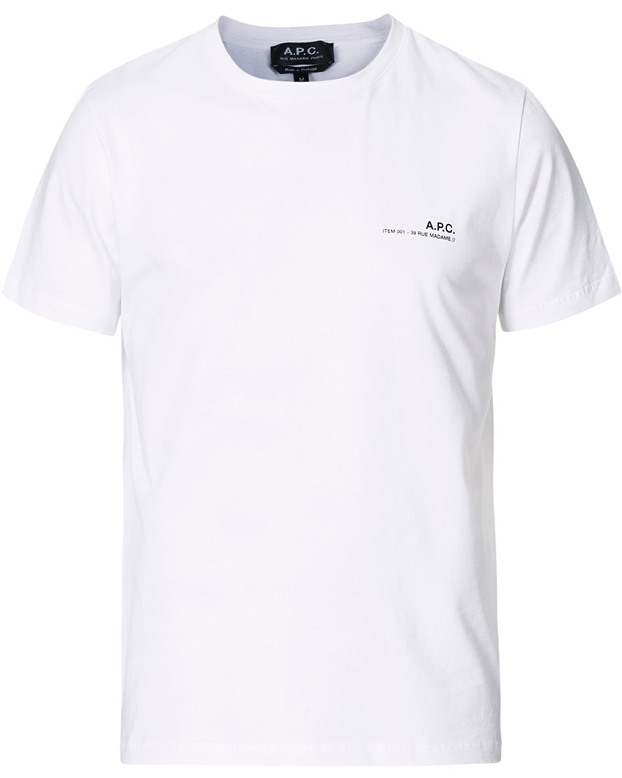 Herre |  | A.P.C. | Item Short Sleeve T-Shirt White