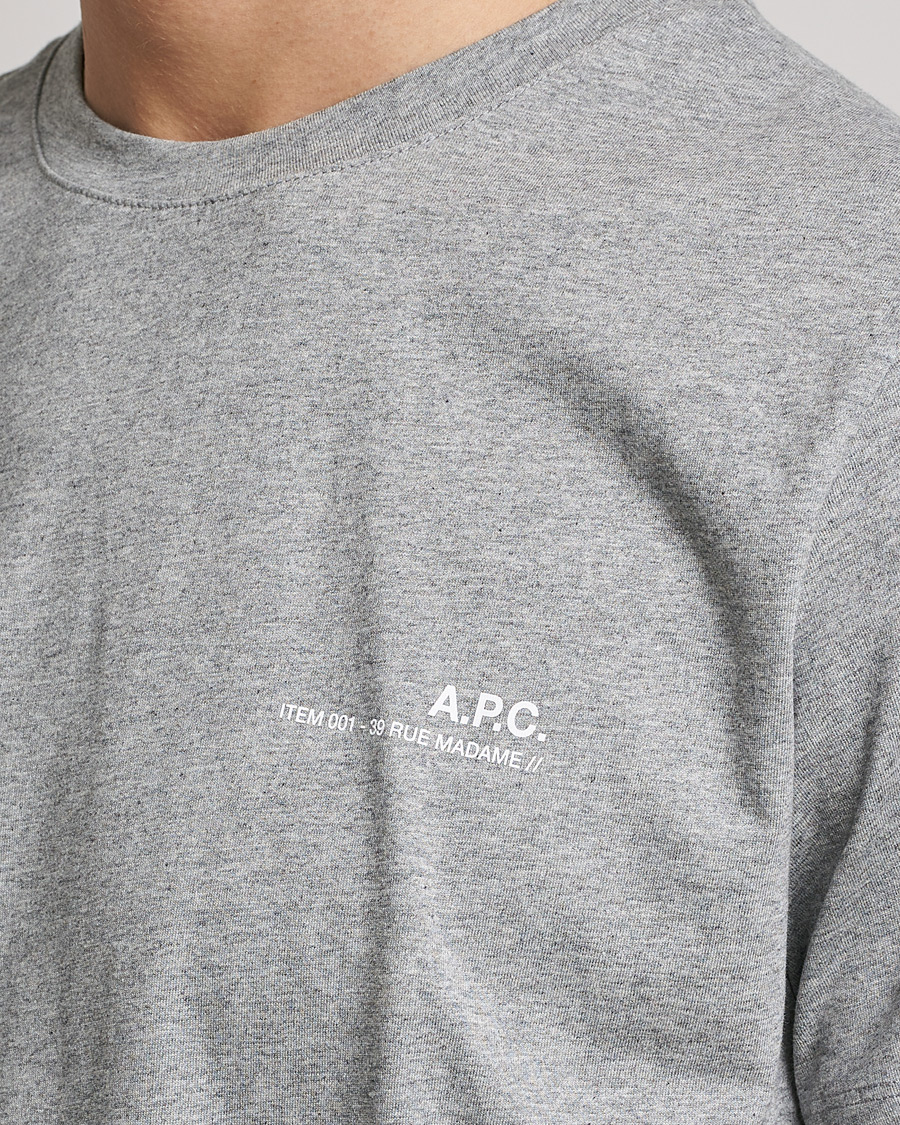 Herre | T-Shirts | A.P.C. | Item Short Sleeve T-Shirt Heather Grey