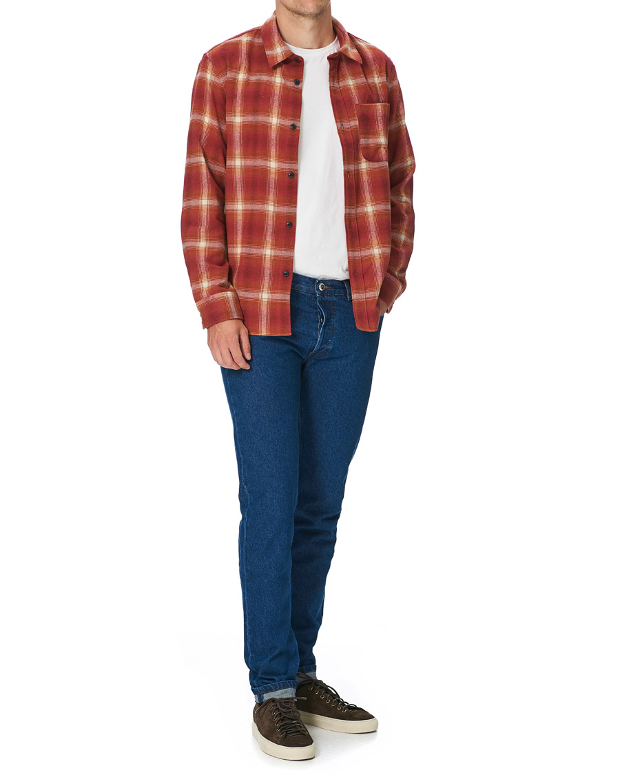 Herre | Skjorter | A.P.C. | Trek Flannel Overshirt Red Check