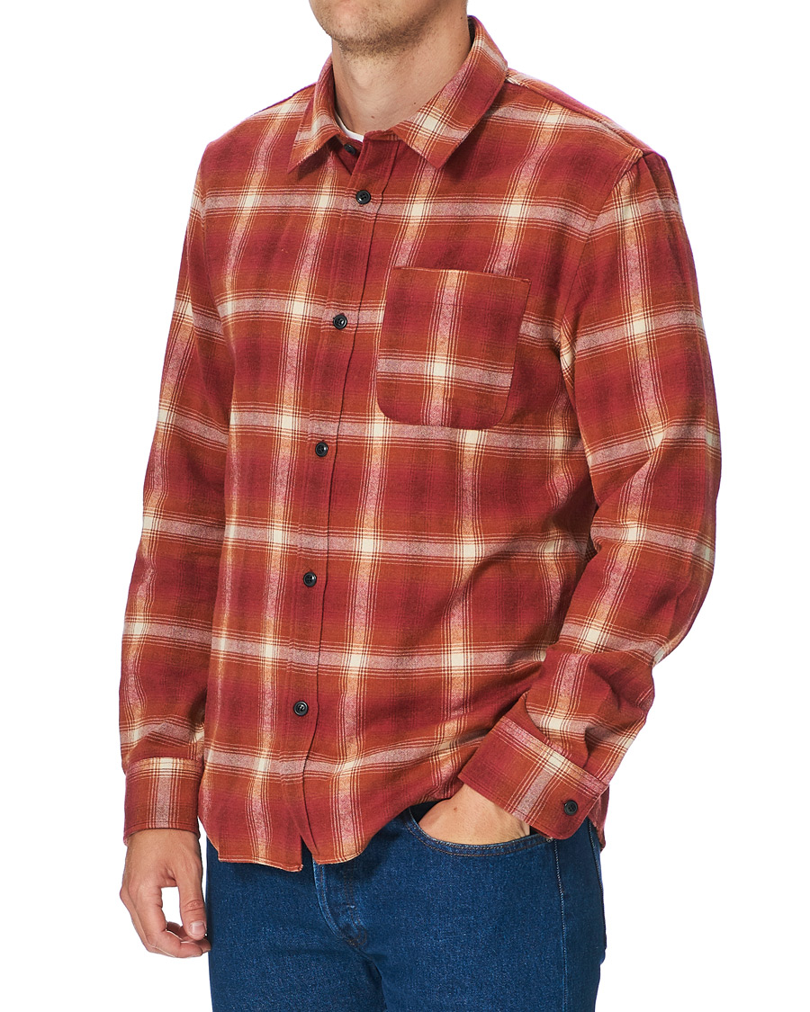 Herre | Skjorter | A.P.C. | Trek Flannel Overshirt Red Check