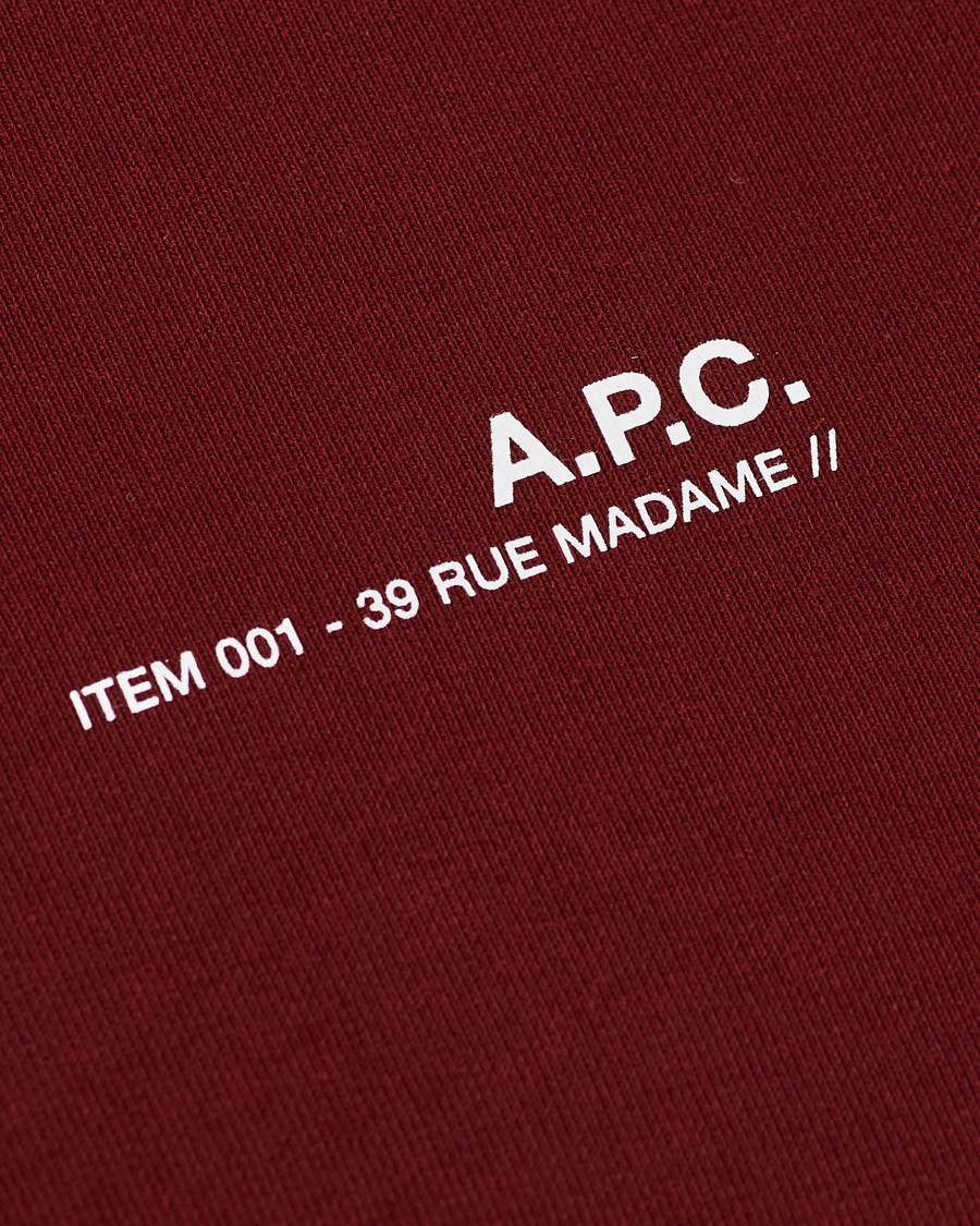 Herre | Gensere | A.P.C. | Item Hoodie Burgundy