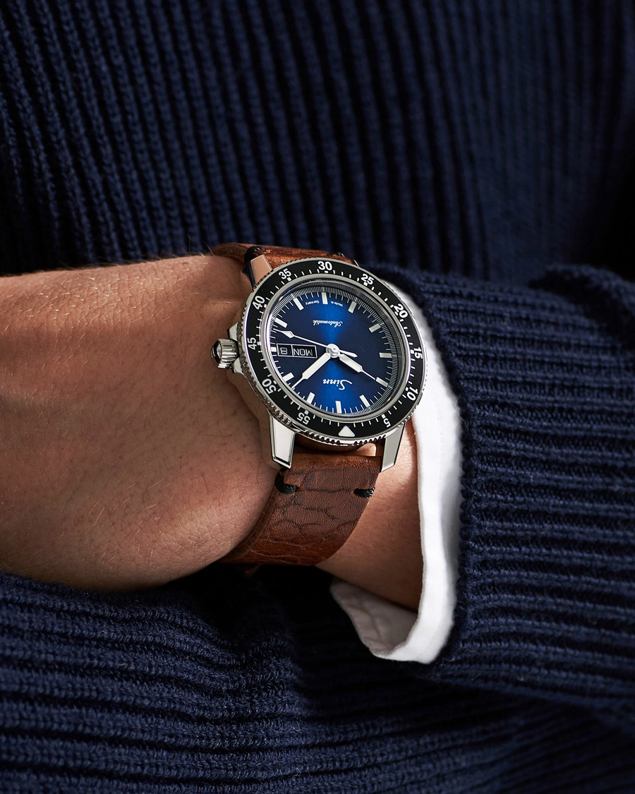 Herre | Fine watches | Sinn | 104 I B Pilot Watch 41mm Leather Strap Dark Blue
