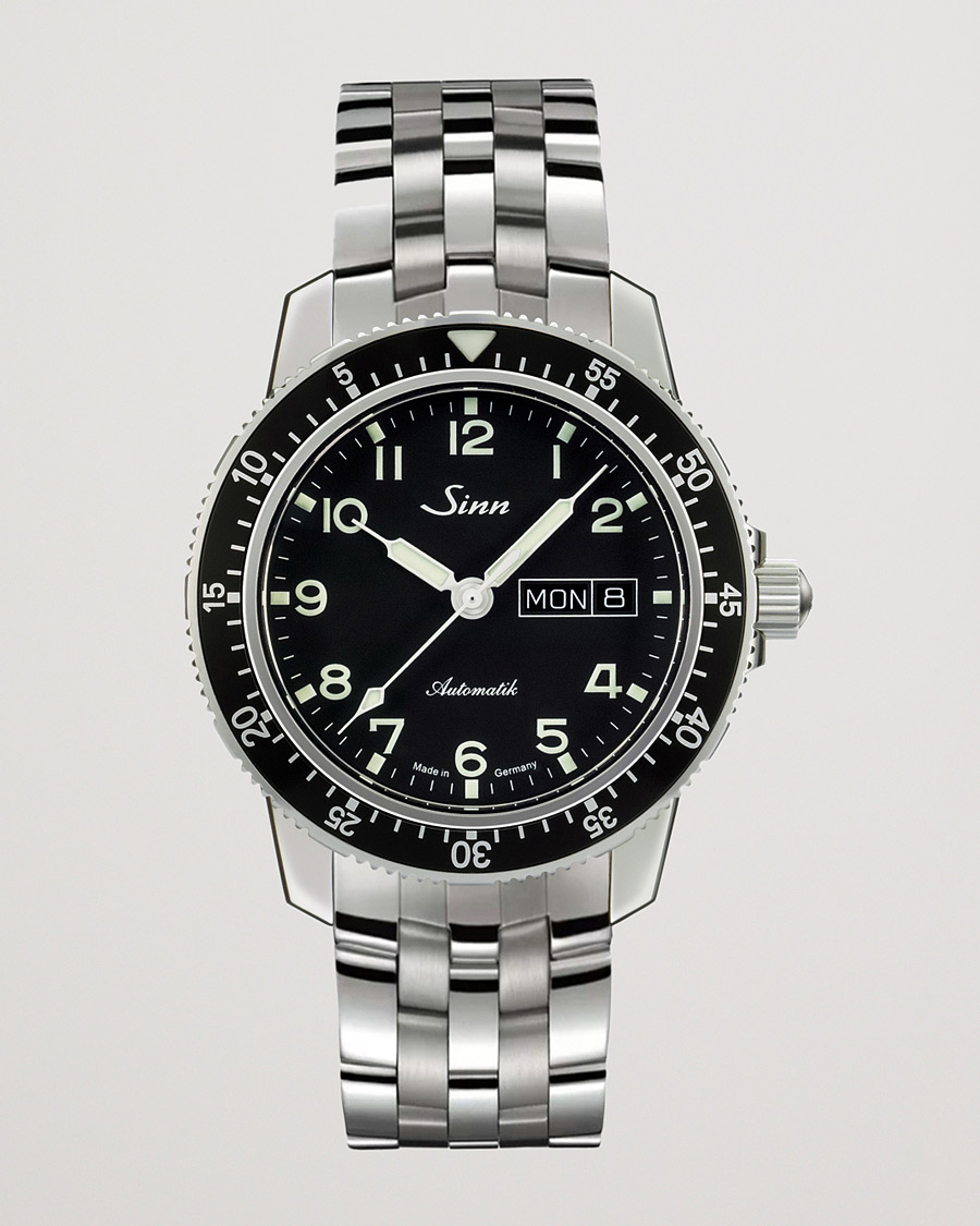 Herre | Sinn 104 A Pilot Watch 41mm Steel Link Black | Sinn | 104 A Pilot Watch 41mm Steel Link Black