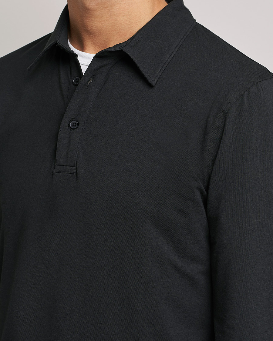 Herre | Gensere | Bread & Boxers | Long Sleeve Jersey Polo Black