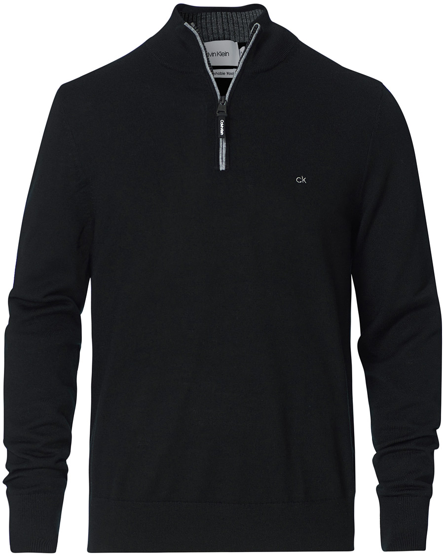 Herre | Gensere | Calvin Klein | Superior Wool Half Zip Sweater Black