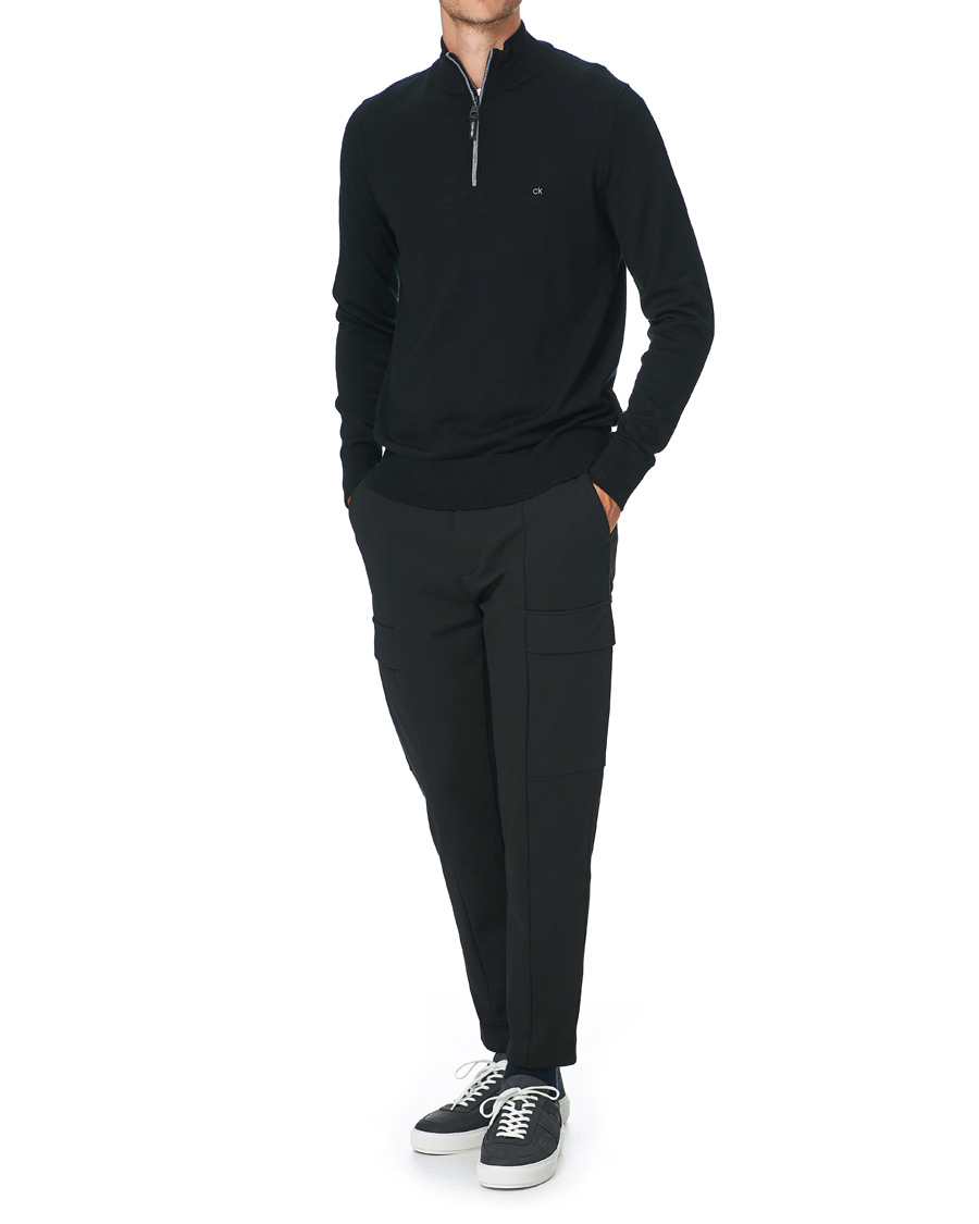 Herre | Gensere | Calvin Klein | Superior Wool Half Zip Sweater Black