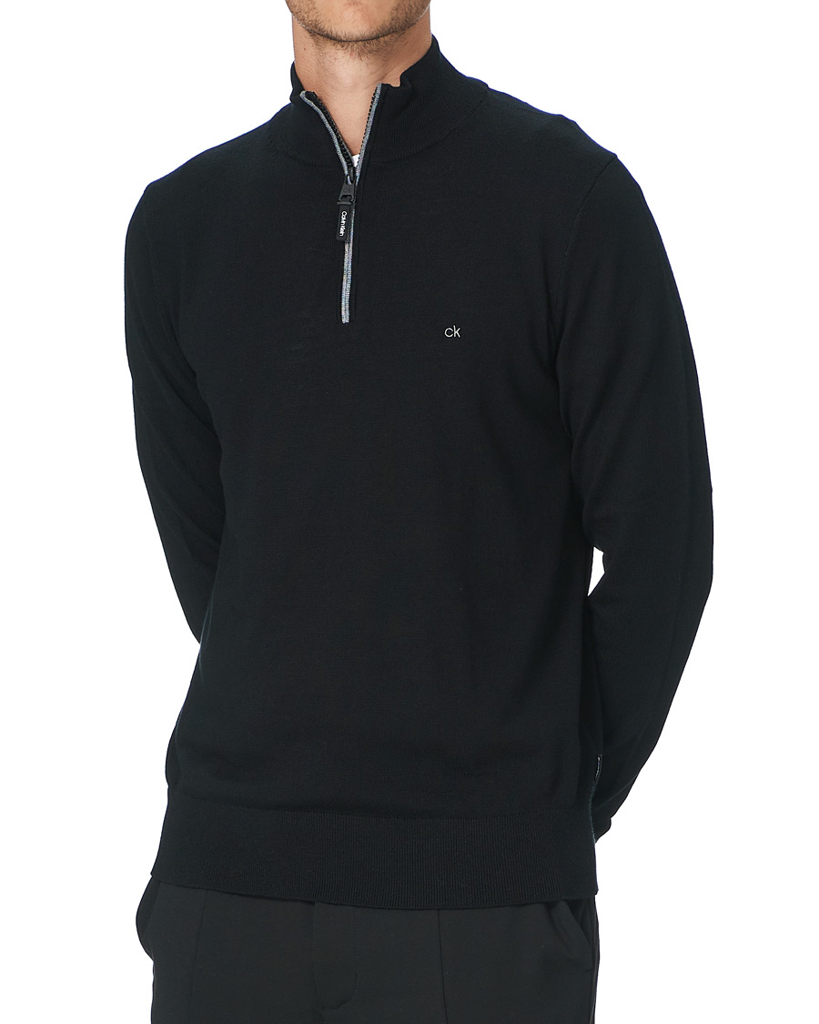 Herre | Gensere | Calvin Klein | Superior Wool Half Zip Sweater Black