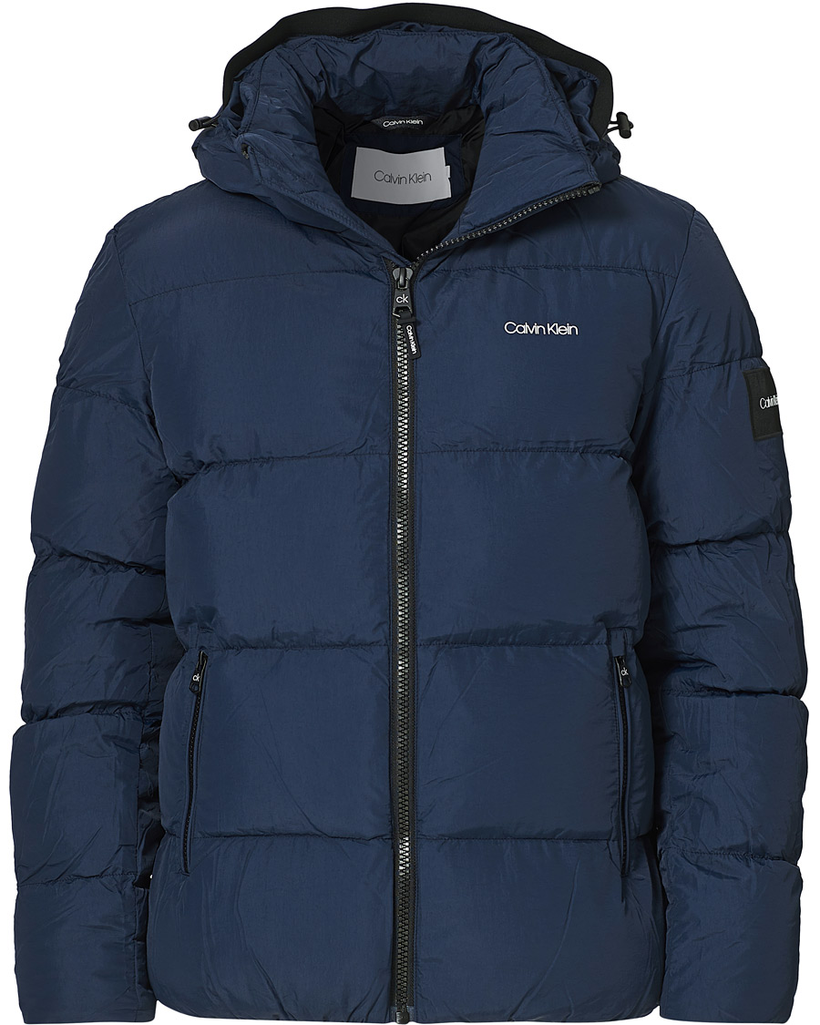 Herre | Jakker | Calvin Klein | Crinkle Nylon Puffer Jacket Navy