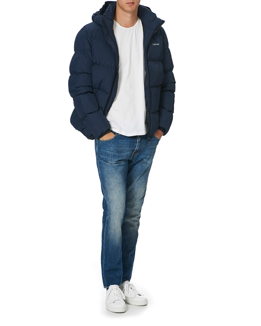 Herre | Jakker | Calvin Klein | Crinkle Nylon Puffer Jacket Navy