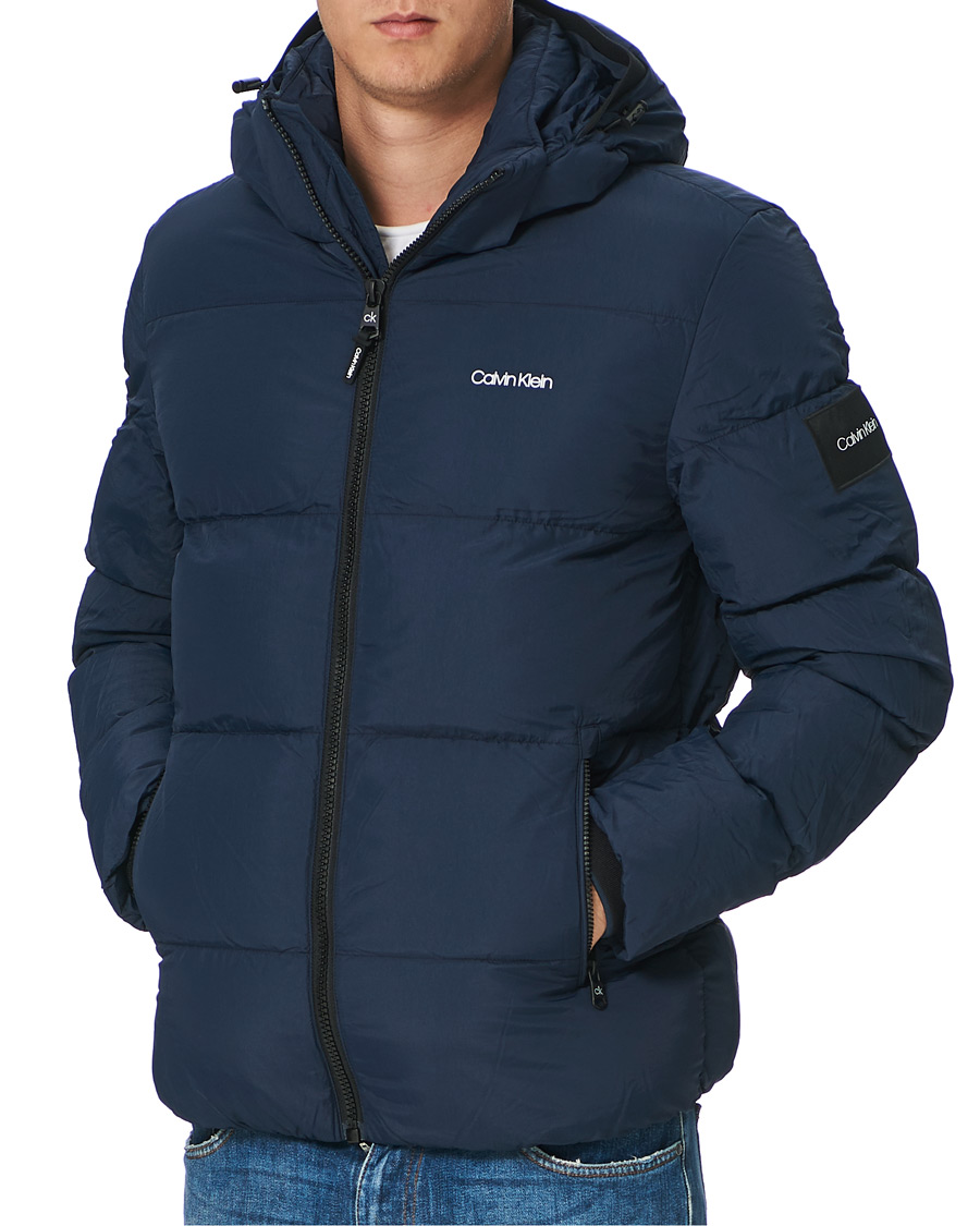 Herre | Jakker | Calvin Klein | Crinkle Nylon Puffer Jacket Navy