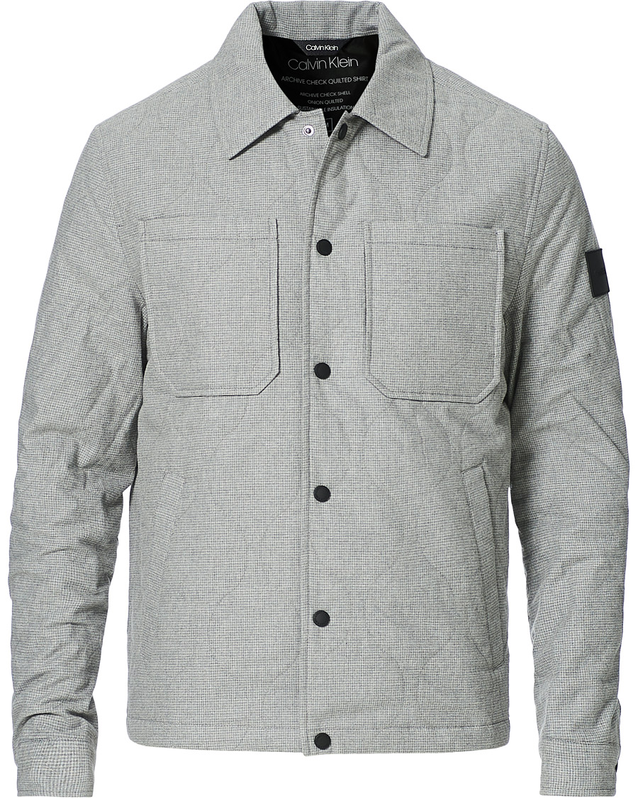 Herre | Jakker | Calvin Klein | Two Tone Light Padded Shirt Jacket Grey Heather