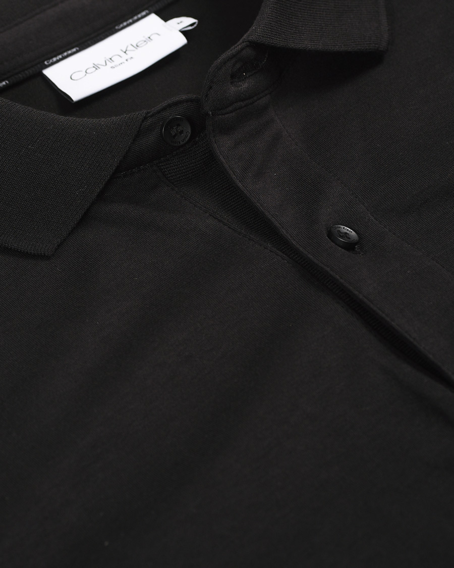 Herre | Gensere | Calvin Klein | Slim Fit Liquid Touch Long Sleeve Polo Black