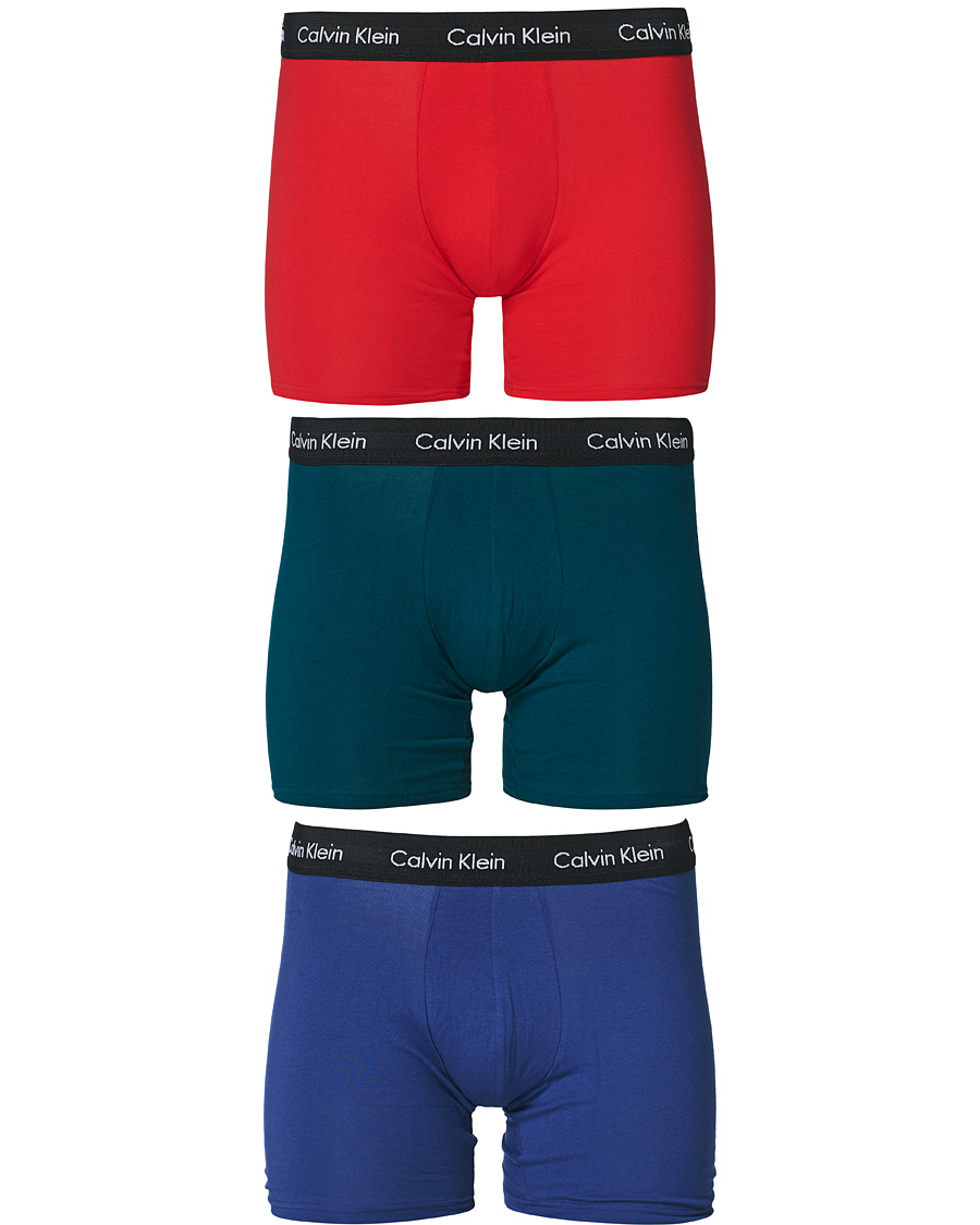 Herre | Undertøy | Calvin Klein | Cotton Stretch 3-Pack Boxer Breif Green/Navy/Red