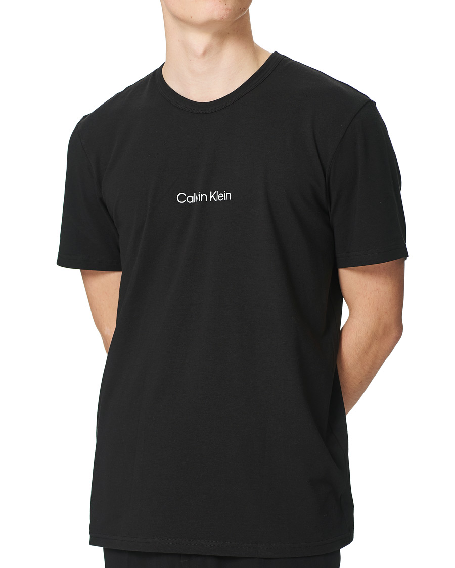 Herre | T-Shirts | Calvin Klein | Center Logo Crew Neck Tee Black