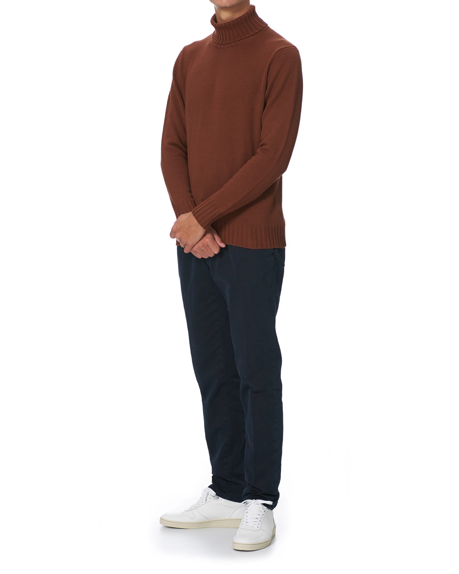 Herre | Gensere | Piacenza Cashmere | Cashmere Crew Neck Sweater Rust