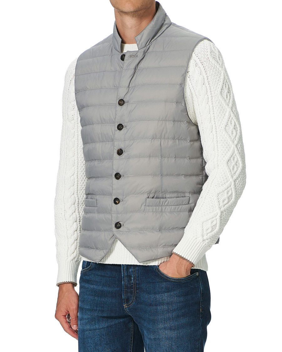 Herre | Jakker | Brunello Cucinelli | Nylon Lightweight Down Gilet Light Grey