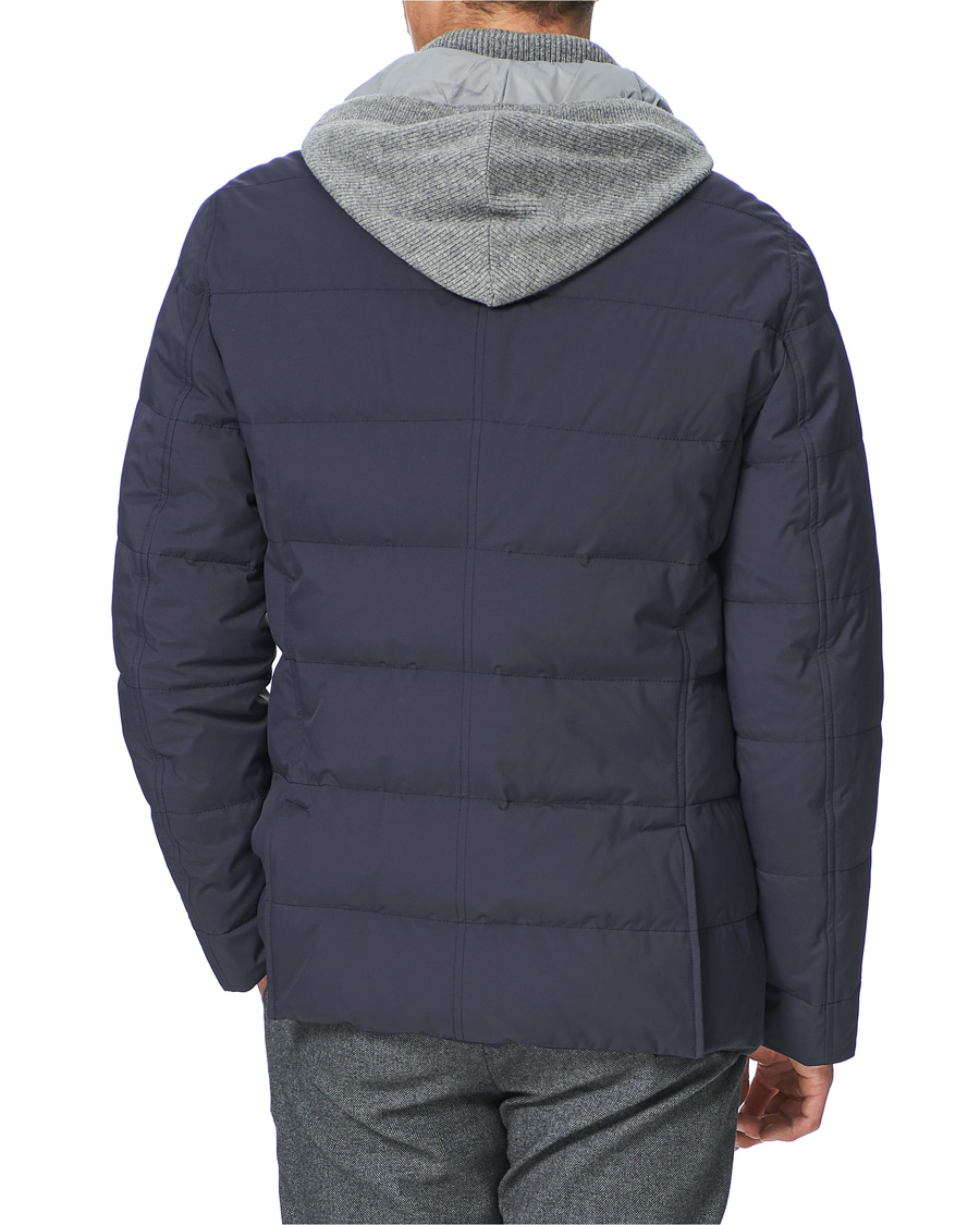 Herre | Jakker | Brunello Cucinelli | Cashmere Lined Hooded Jacket Navy