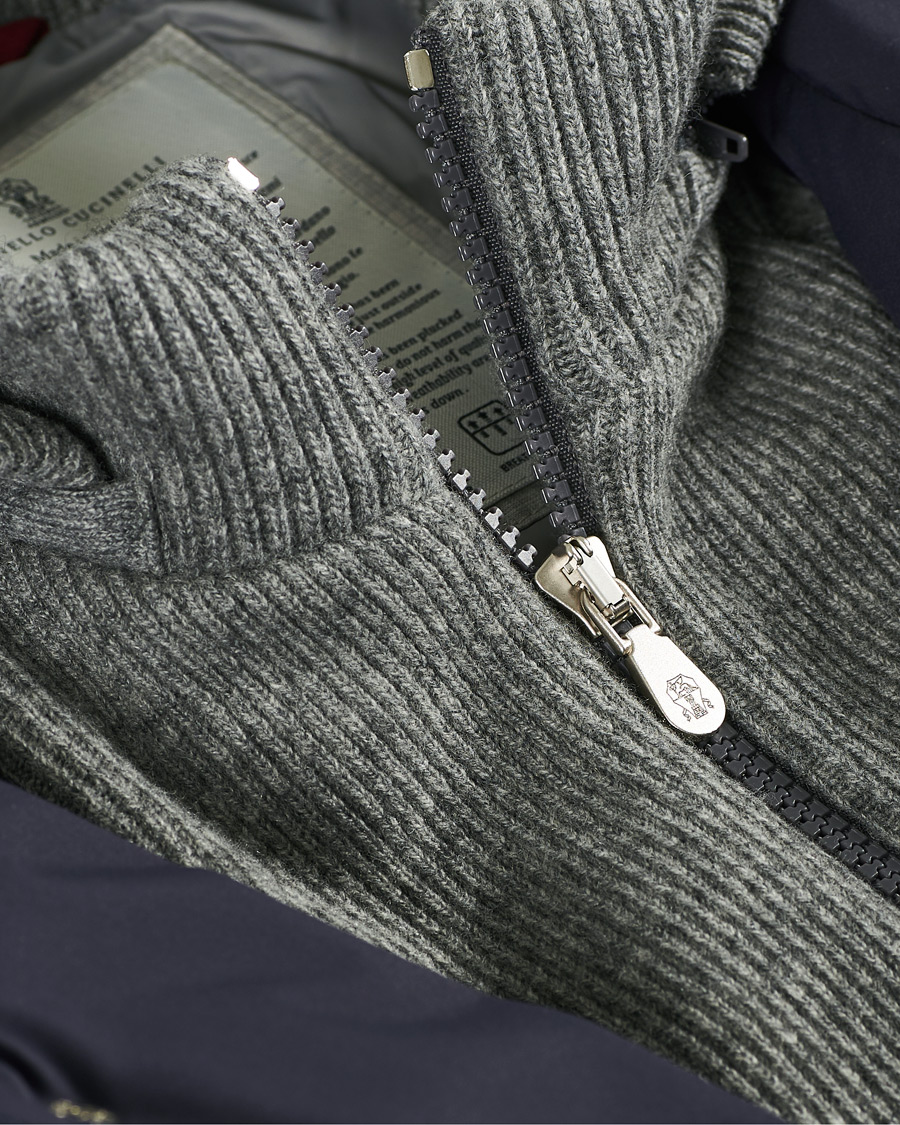 Herre | Jakker | Brunello Cucinelli | Cashmere Lined Hooded Jacket Navy