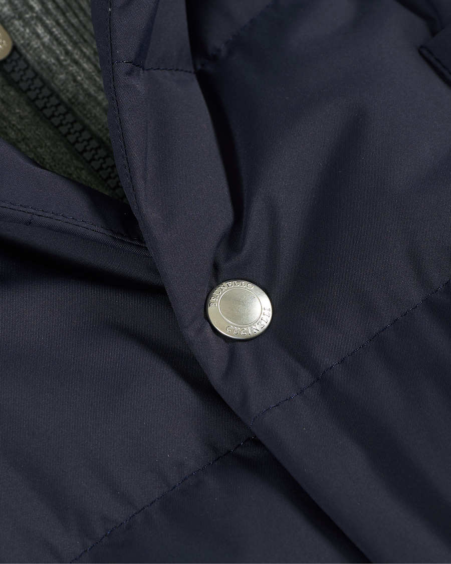 Herre | Jakker | Brunello Cucinelli | Cashmere Lined Hooded Jacket Navy