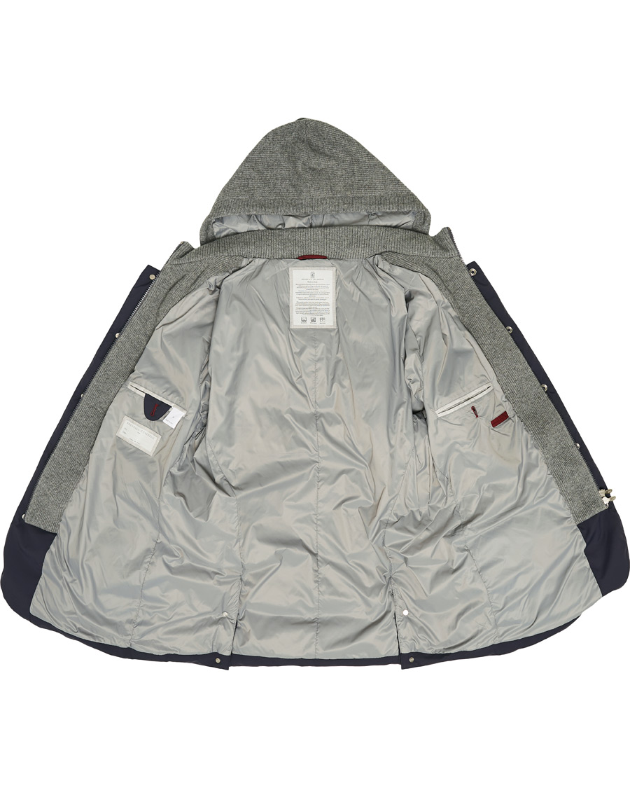 Herre | Jakker | Brunello Cucinelli | Cashmere Lined Hooded Jacket Navy