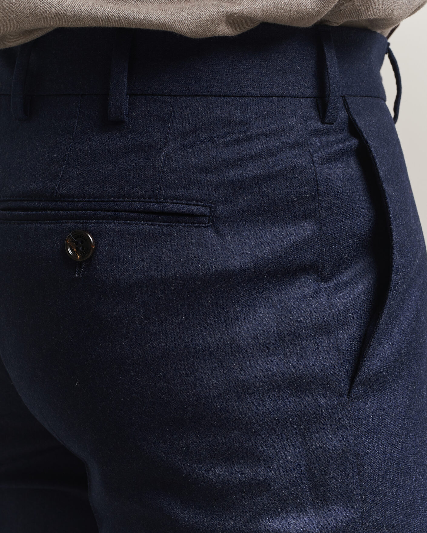 Herre | Bukser | Brunello Cucinelli | Slim Fit Flannel Trousers Navy