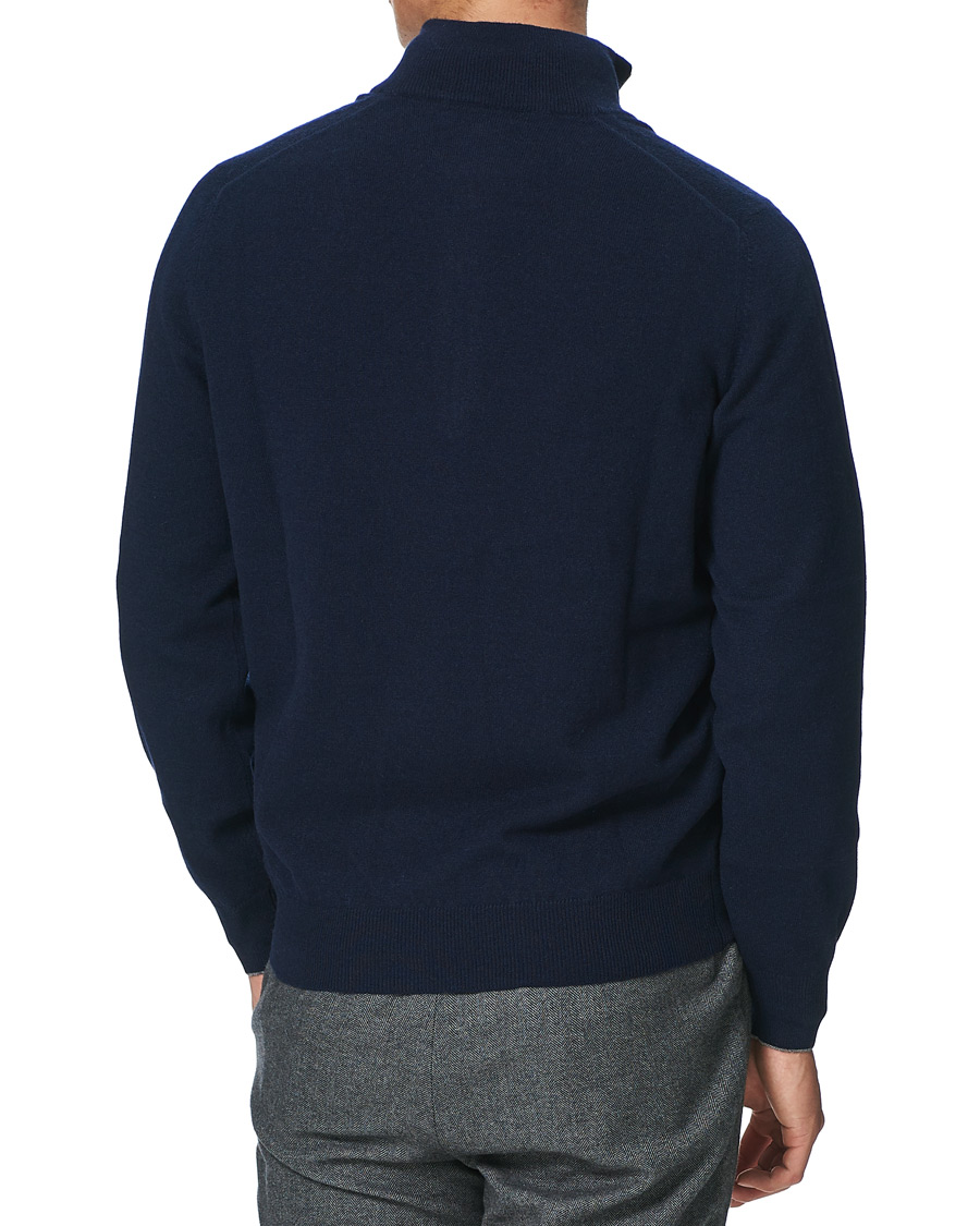 Herre | Gensere | Brunello Cucinelli | 2 Ply Cashmere Half Zip Navy