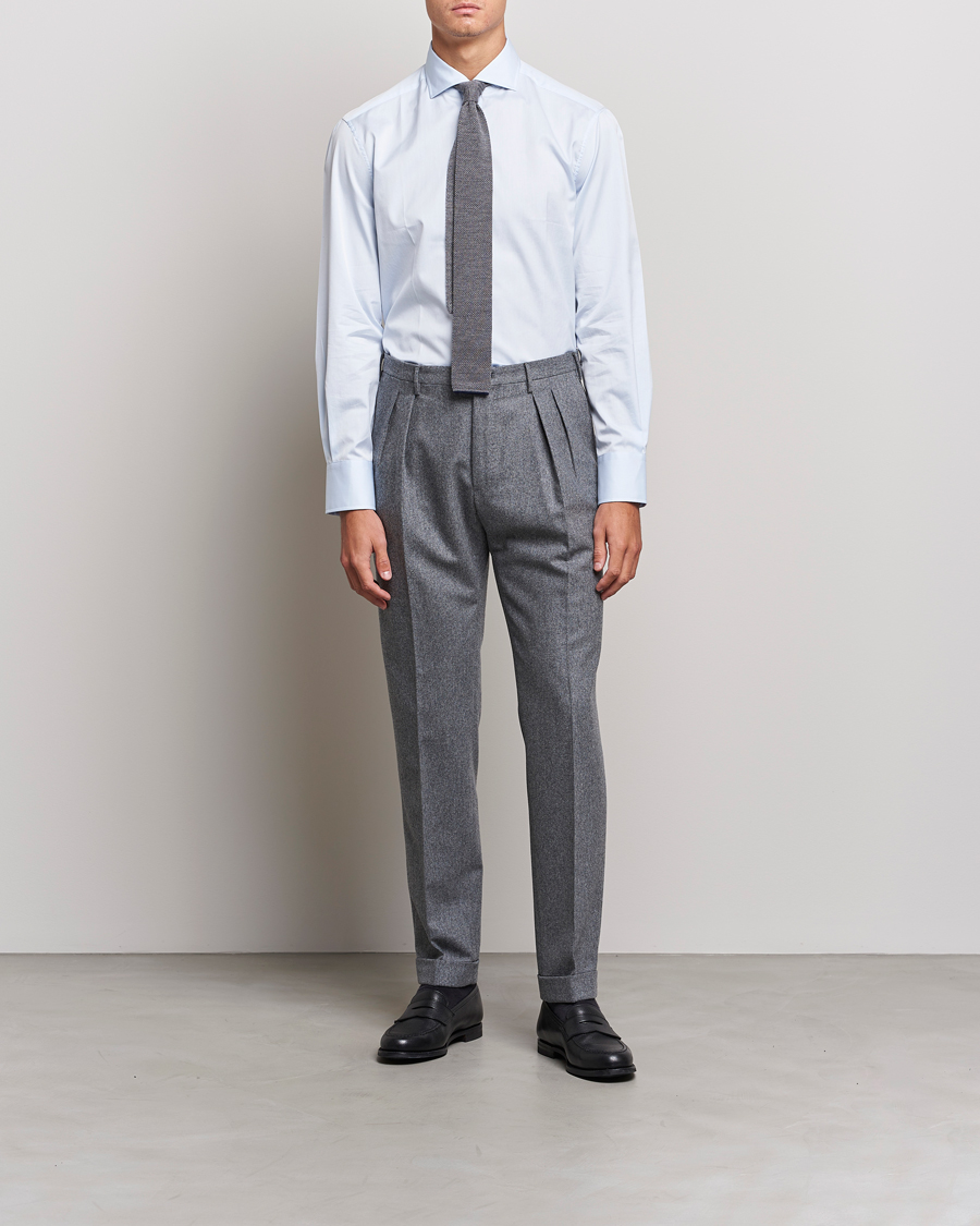 Herre | Skjorter | Brunello Cucinelli | Slim Fit Poplin Shirt Light Blue