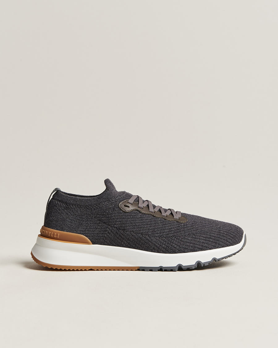 Herre | Brunello Cucinelli Flannel Running Sneakers Dark Grey | Brunello Cucinelli | Flannel Running Sneakers Dark Grey