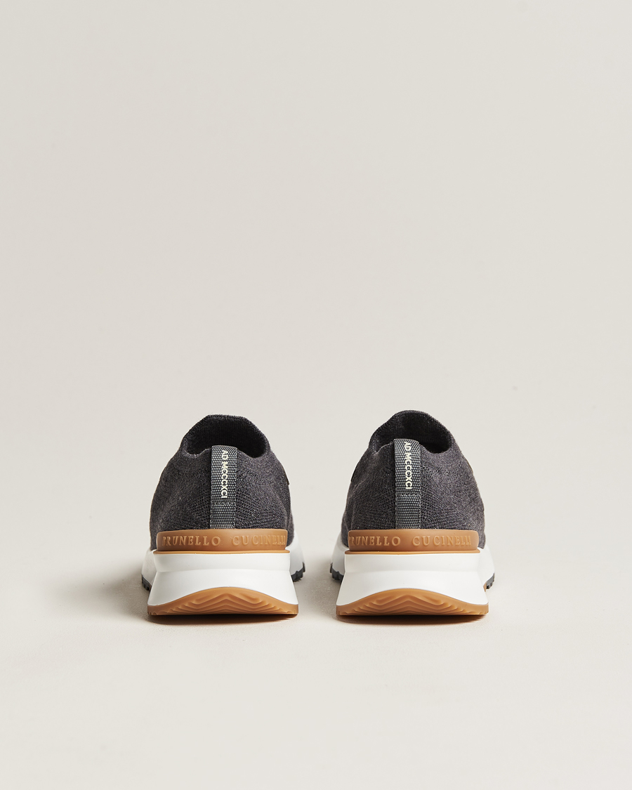 Herre | Brunello Cucinelli Flannel Running Sneakers Dark Grey | Brunello Cucinelli | Flannel Running Sneakers Dark Grey