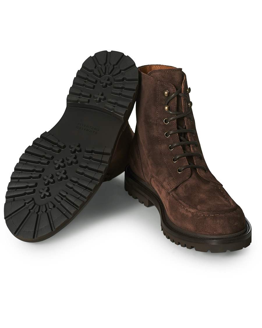Herre | Brunello Cucinelli Moc Toe Lace Up Boot Dark Brown Suede | Brunello Cucinelli | Moc Toe Lace Up Boot Dark Brown Suede