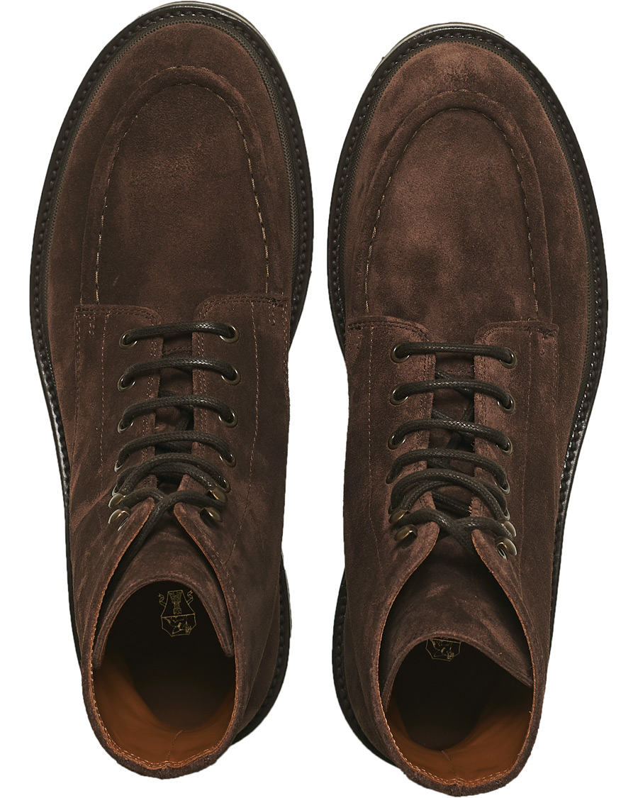 Herre | Brunello Cucinelli Moc Toe Lace Up Boot Dark Brown Suede | Brunello Cucinelli | Moc Toe Lace Up Boot Dark Brown Suede