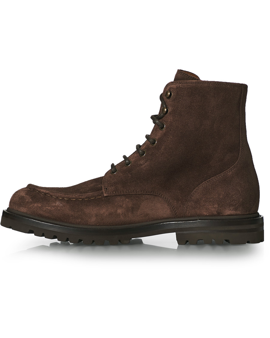 Herre | Brunello Cucinelli Moc Toe Lace Up Boot Dark Brown Suede | Brunello Cucinelli | Moc Toe Lace Up Boot Dark Brown Suede