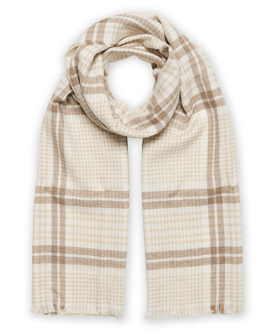 Herre | Brunello Cucinelli Checked Cashmere Scarf Beige | Brunello Cucinelli | Checked Cashmere Scarf Beige