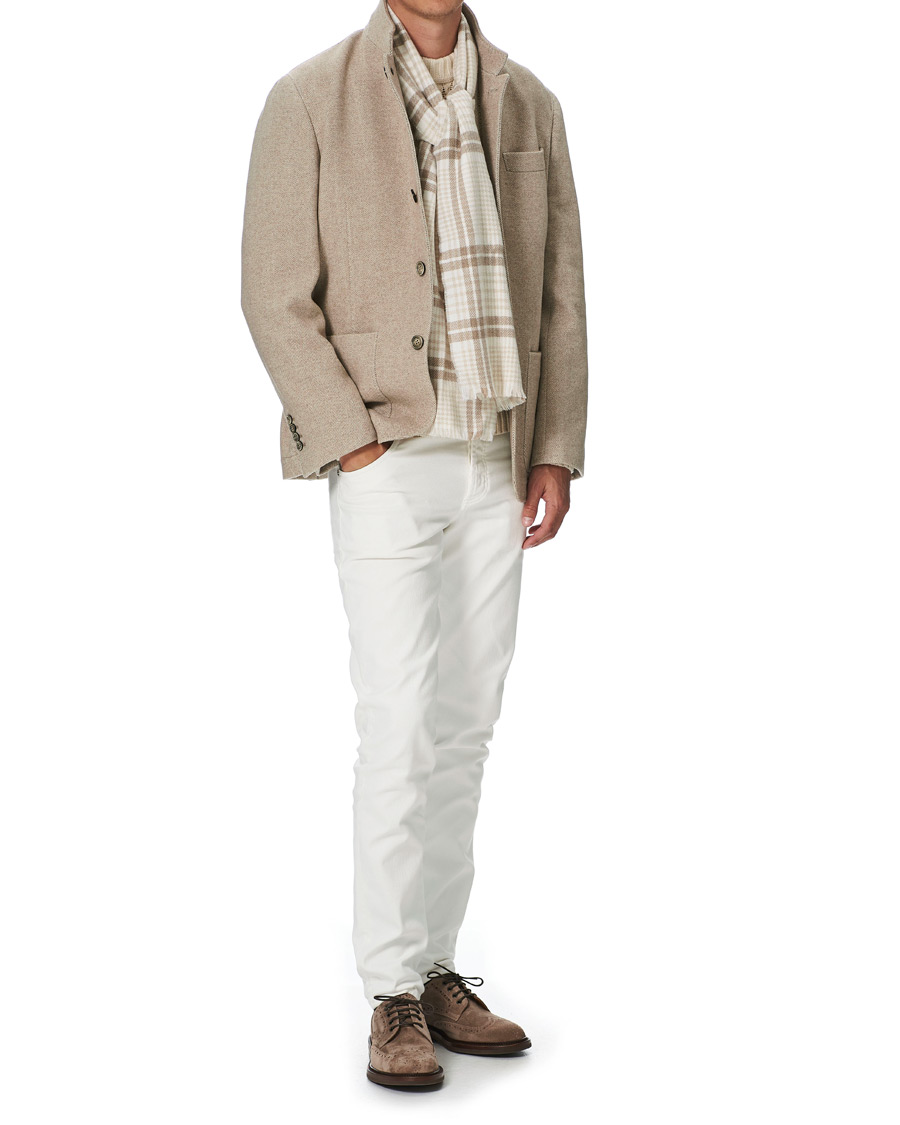 Herre | Brunello Cucinelli Checked Cashmere Scarf Beige | Brunello Cucinelli | Checked Cashmere Scarf Beige