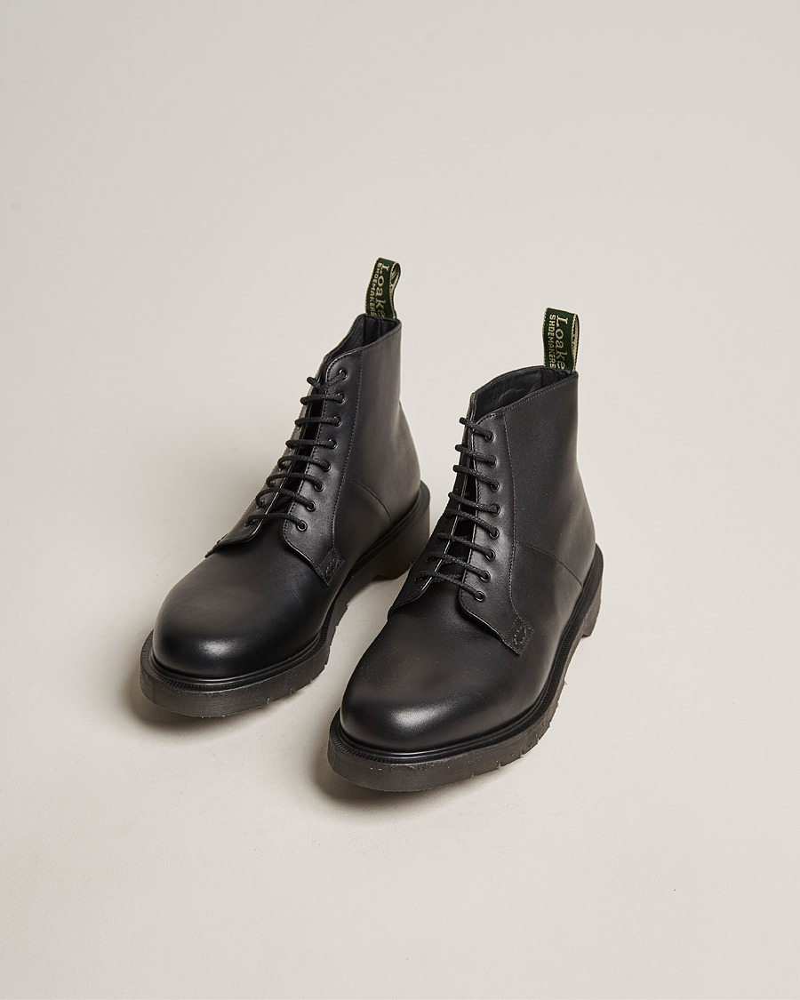 Herre | Svarte støvler | Loake Shoemakers | Niro Heat Sealed Laced Boot Black Leather