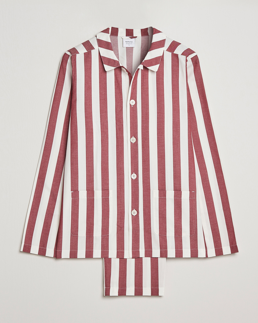 Herre | Pyjamaser og badekåper | Nufferton | Uno Striped Pyjama Set Red/White