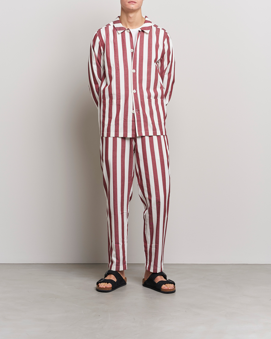 Herre | Pyjamaser og badekåper | Nufferton | Uno Striped Pyjama Set Red/White