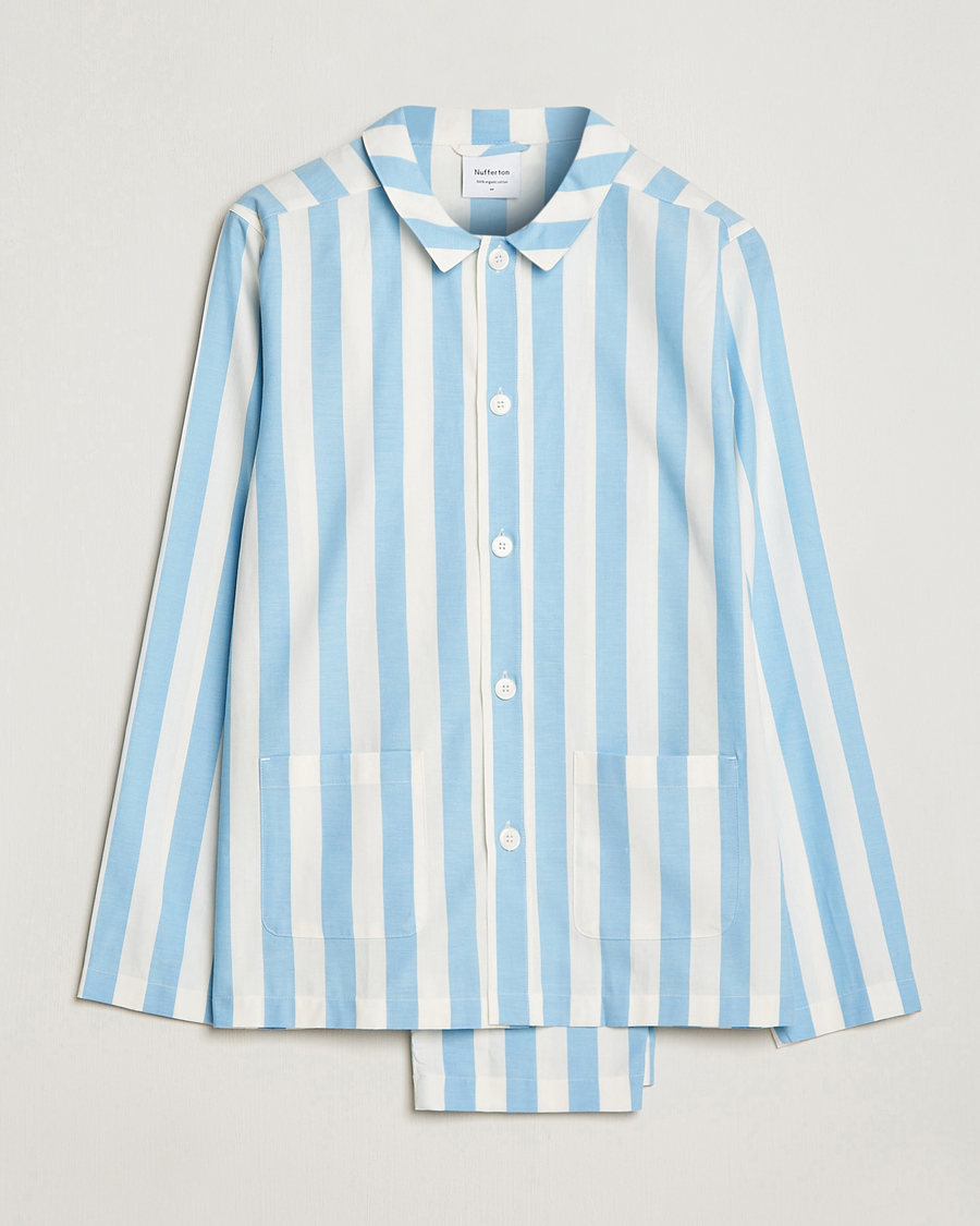 Herre | Pyjamaser og badekåper | Nufferton | Uno Striped Pyjama Set Blue/White