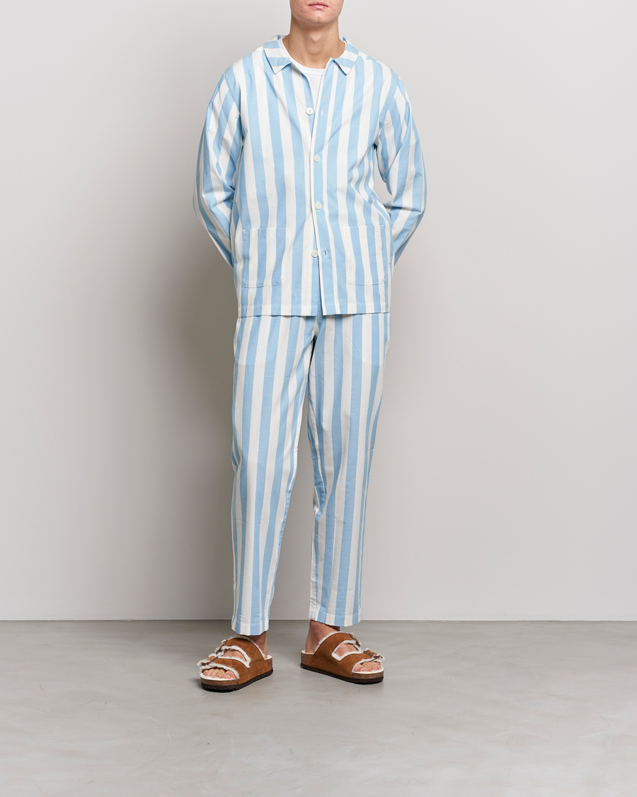 Herre | Pyjamaser og badekåper | Nufferton | Uno Striped Pyjama Set Blue/White