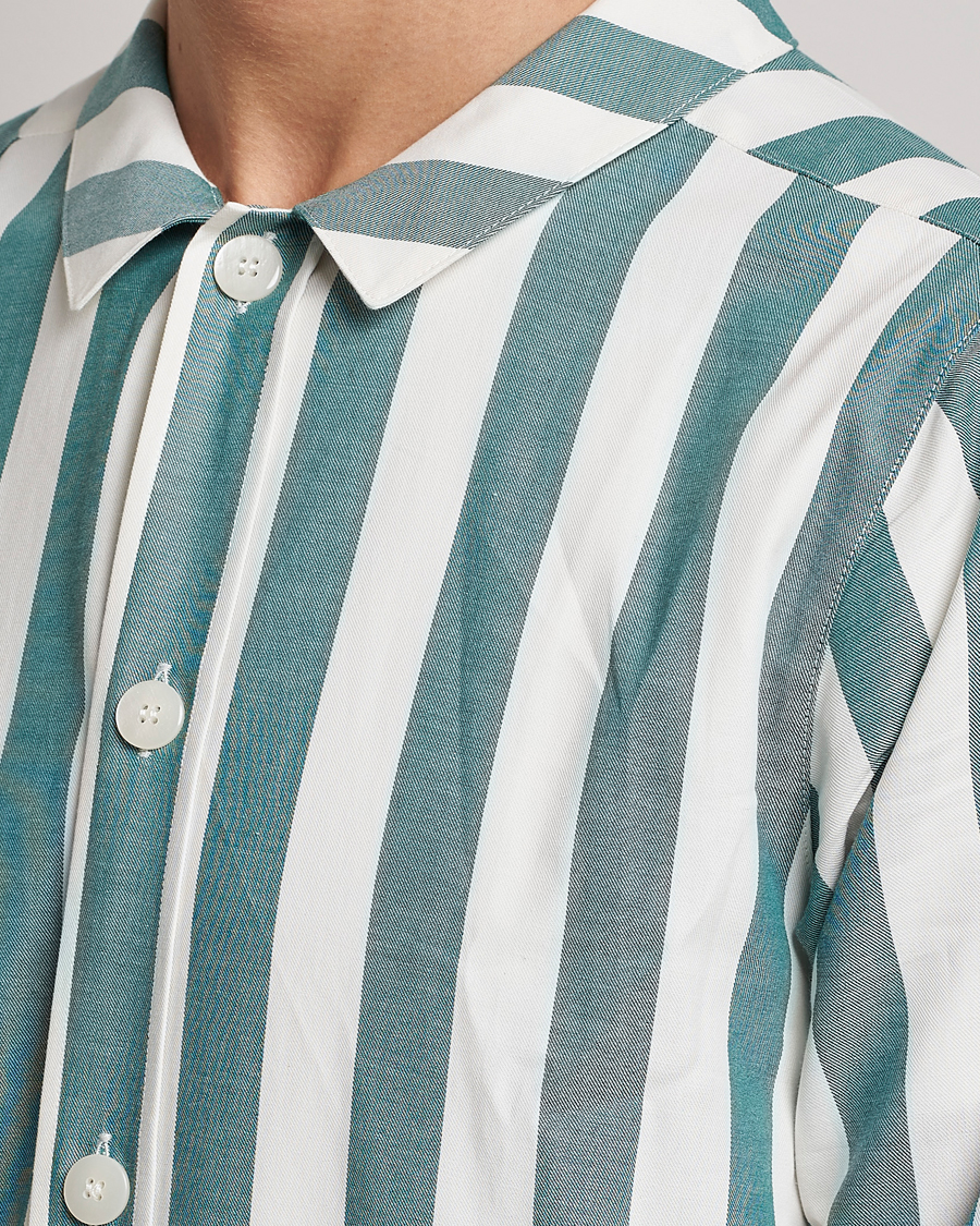 Herre | Pyjamaser og badekåper | Nufferton | Uno Striped Pyjama Set Green/White