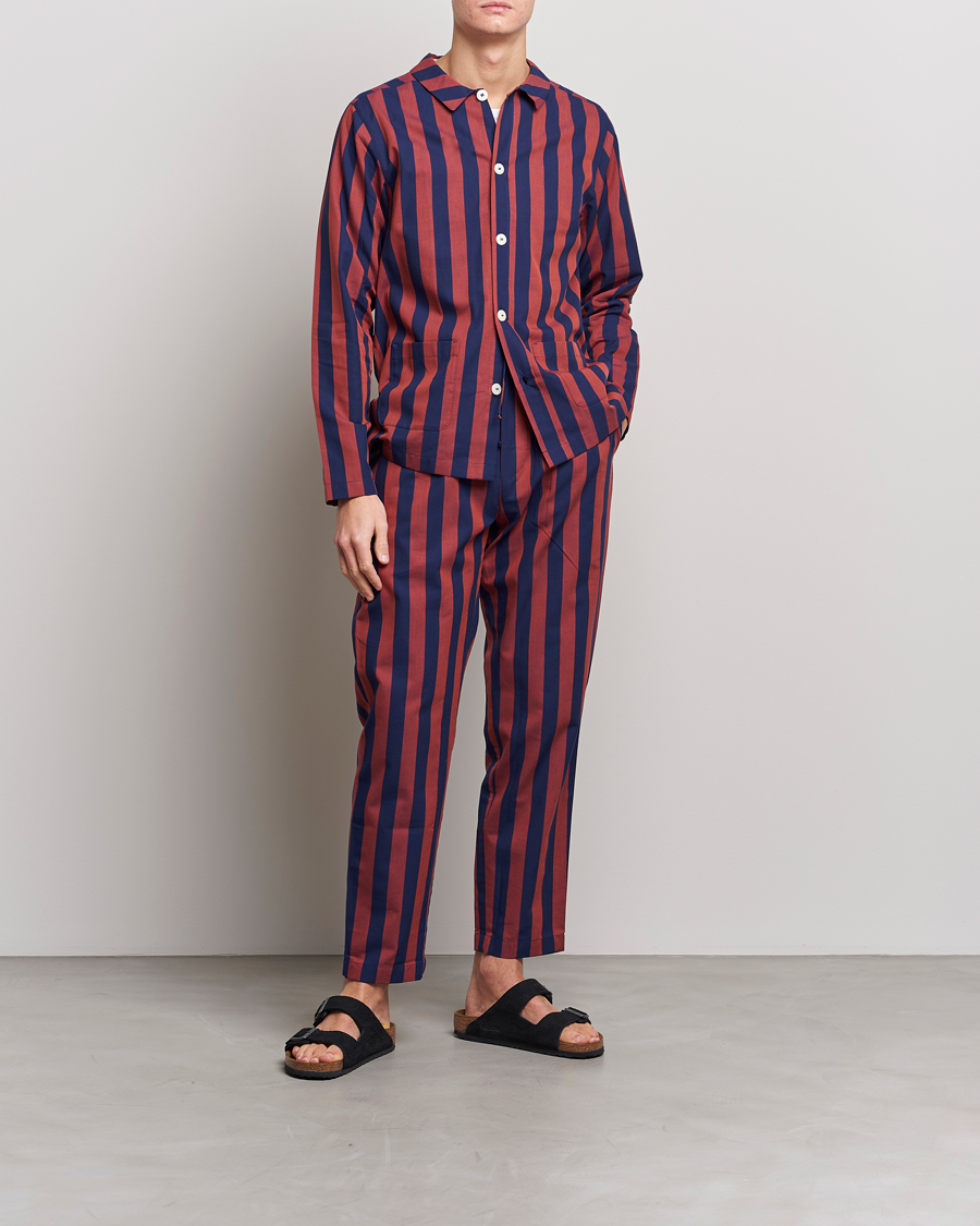 Herre | Pyjamaser & Badekåper | Nufferton | Uno Striped Pyjama Set Blue/Red