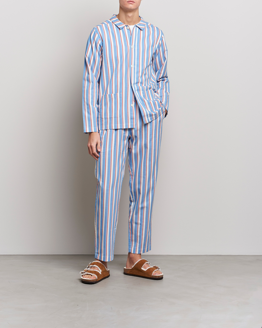 Herre | Pyjamaser | Nufferton | Uno Triple Striped Pyjama Set Blue/White/Red