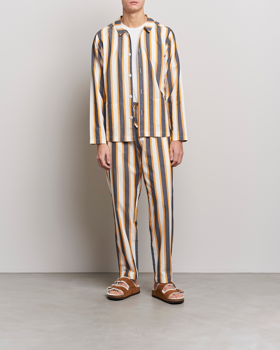 Herre |  | Nufferton | Uno Triple Striped Pyjama Set Yellow/Blue