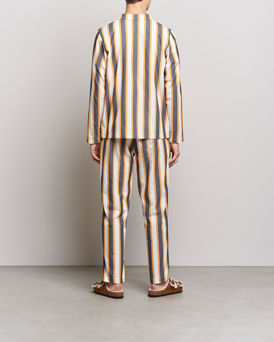 Herre | Pyjamaser og badekåper | Nufferton | Uno Triple Striped Pyjama Set Yellow/Blue