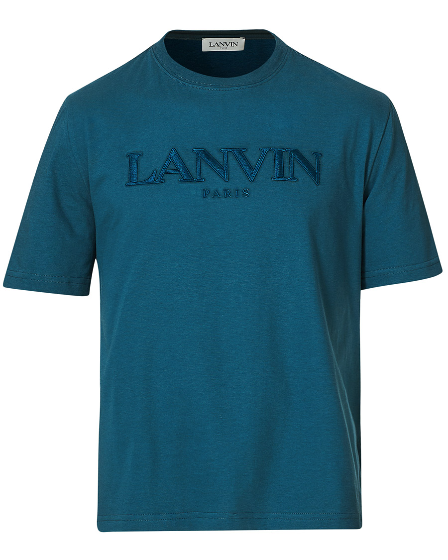 Herre | T-Shirts | Lanvin | Embroidered Logo Short Sleeve T-Shirt Slate