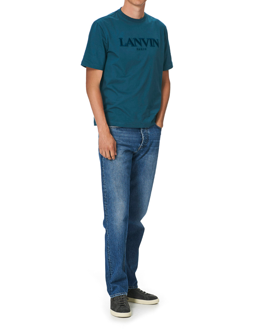 Herre | T-Shirts | Lanvin | Embroidered Logo Short Sleeve T-Shirt Slate