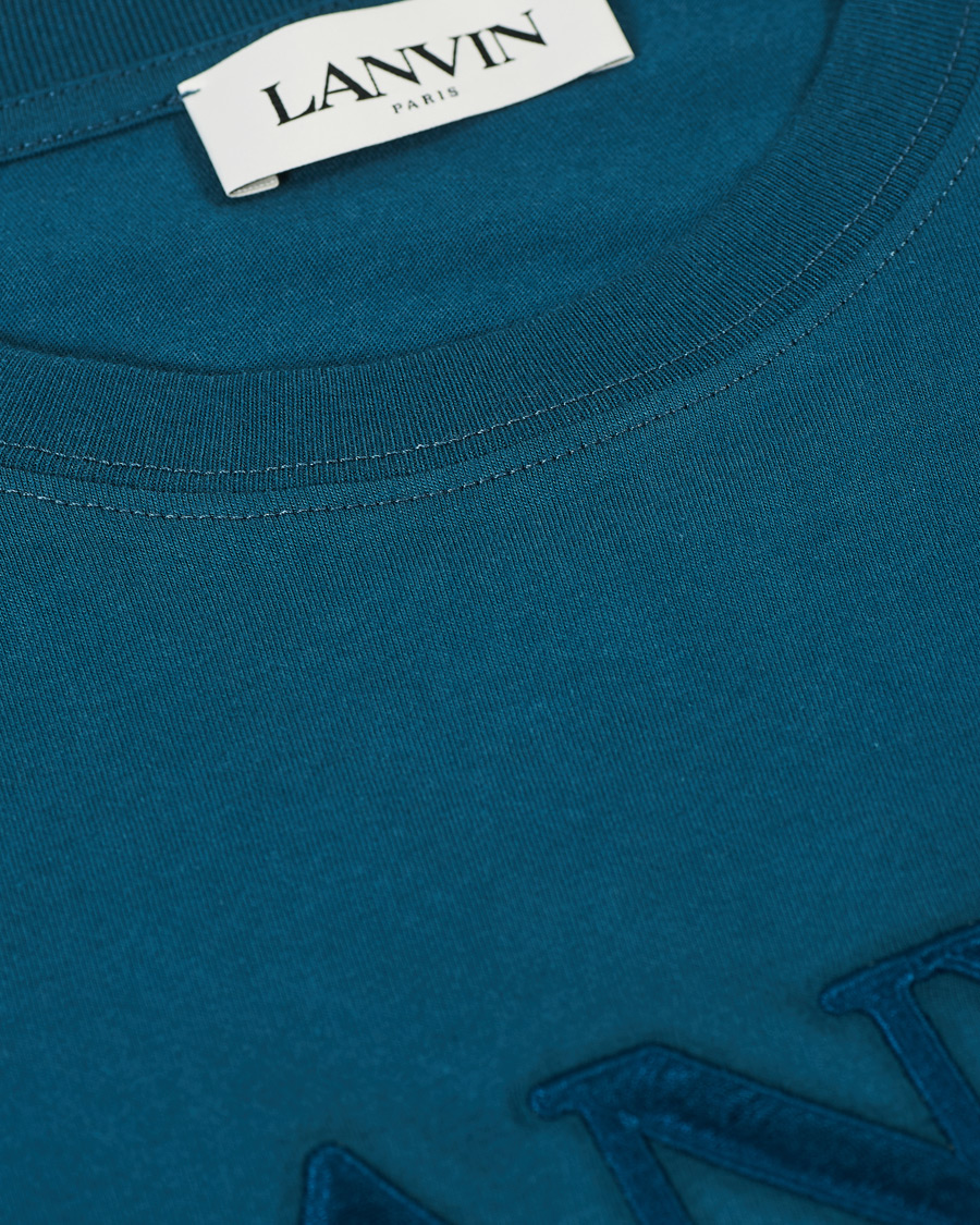 Herre | T-Shirts | Lanvin | Embroidered Logo Short Sleeve T-Shirt Slate