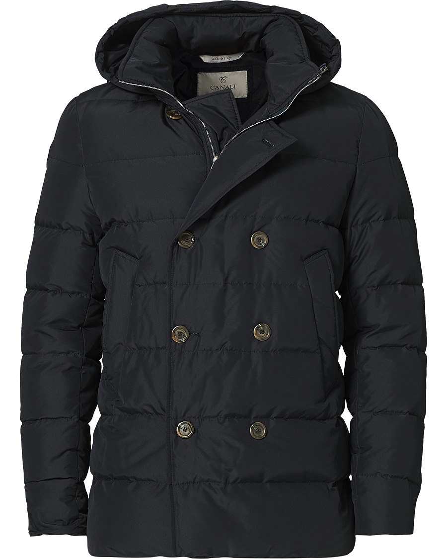 Herre | Jakker | Canali | Double Breasted Down Jacket Navy