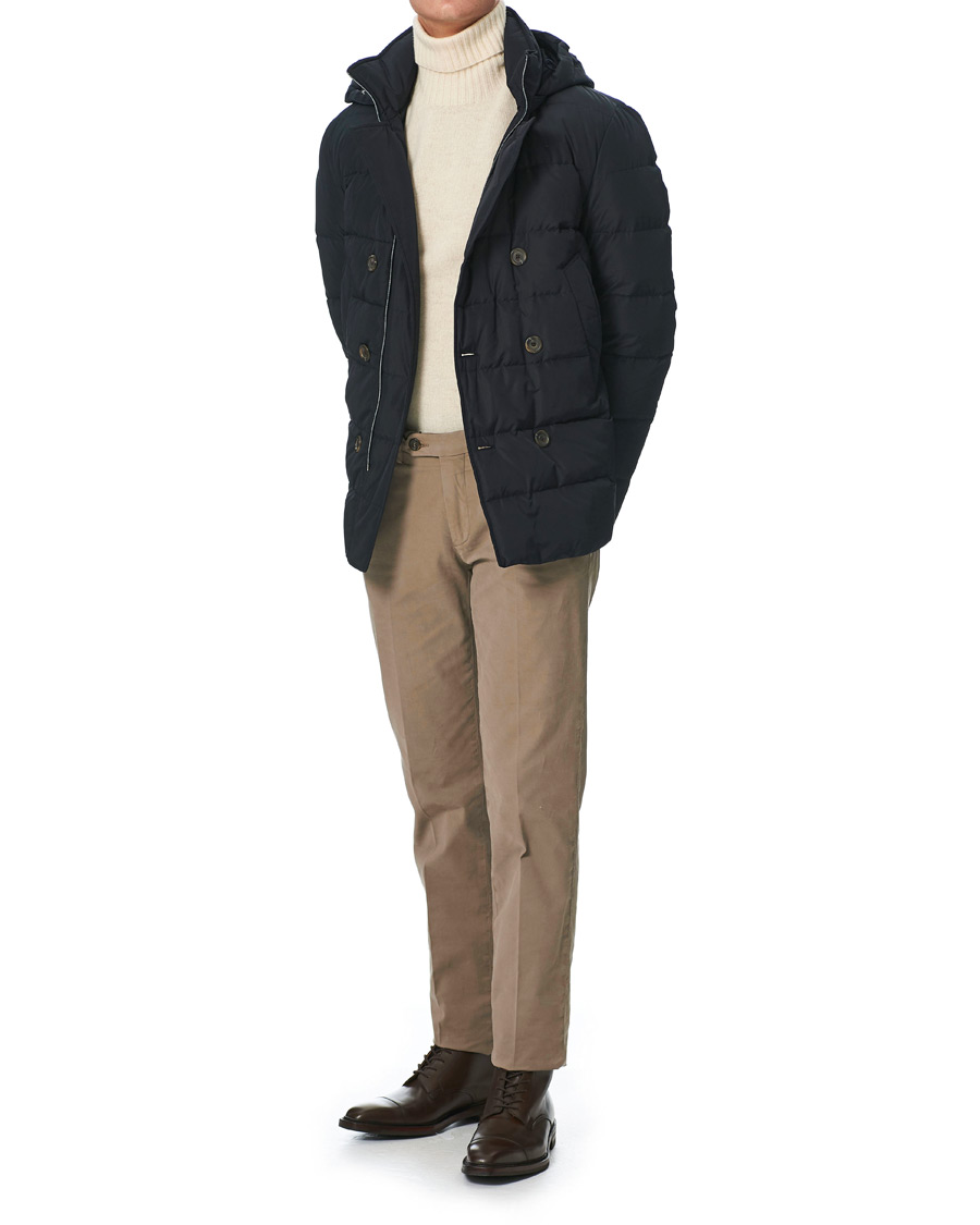 Herre | Jakker | Canali | Double Breasted Down Jacket Navy
