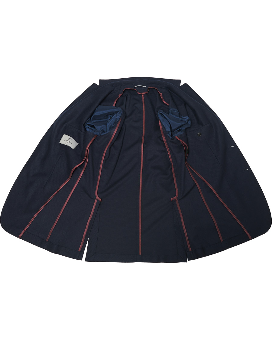 Herre | Dressjakker | Canali | Structured Wool Jersey Blazer Navy